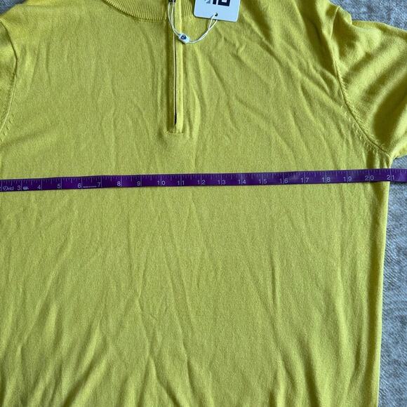 NWT Graham Luxe Quarter Zip Sweater Size M Silk Blend Butter Yellow - Picture 8 of 9